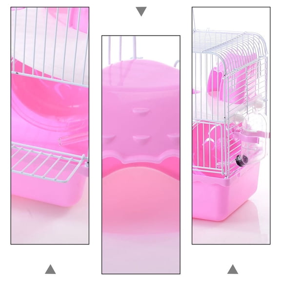 BESTYASH Pet Hamster Castle Cage 2-Layer Villa Small Animal House with Design and Air Circulation