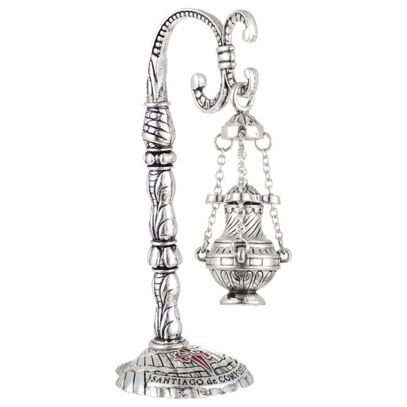 BESTYASH 1Pc Plated Silver Cross Censer Worship Furnace with Iron Material for Tearoom and Office Decoration