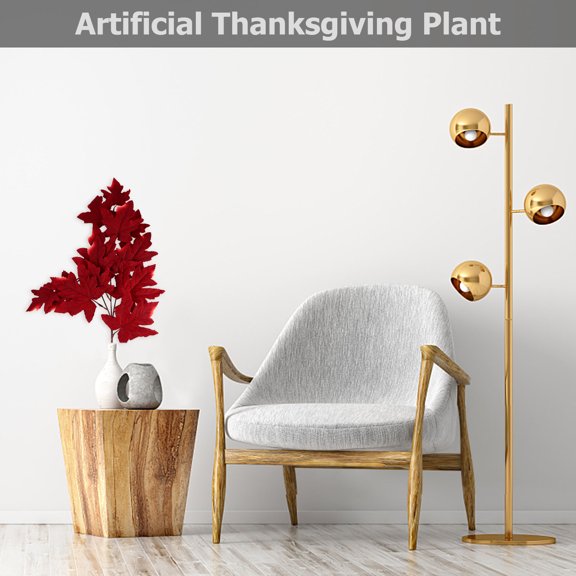 BESTYASH 1Pc Portable Artificial Thanksgiving Maple Shrubs Ornament for Chic Festival Displays