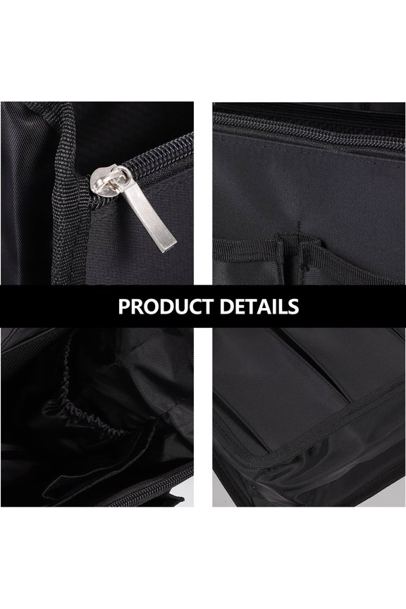 1Pc Portable Black Nylon Backpack Interior Bag Organizer with Multi Slot Design for Home Use
