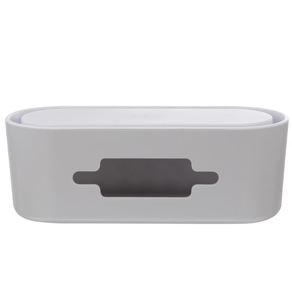 BESTYASH 1Pc Practical Data Cable Organizer in Grey Plastic with Large Opening for Desktop Use