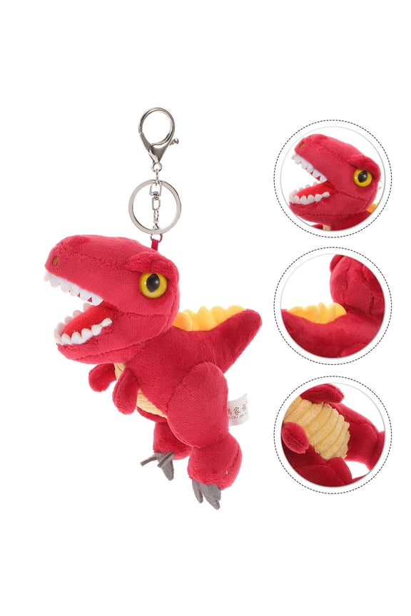 1Pc Red Plush Dinosaur Key Pendant for Bag Backpack Hanging Decoration