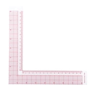 BESTYASH 1 Piece Red Plastic L-Shaped Ruler Measuring Tool for Accurate Clothing Design and Sewing Projects