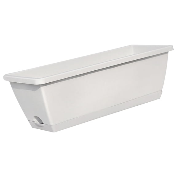 BESTYASH 1Pc Thickened Resin Rectangular Plant Basin Light Grey Breathable Garden Flowerpot for Vegetables and Outdoor Plants