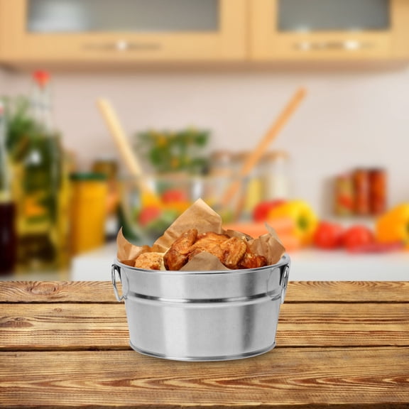 BESTYASH 1Pc Restaurant Use Stainless Steel Chicken Bucket with Large Capacity Easy Cleaning Food Container