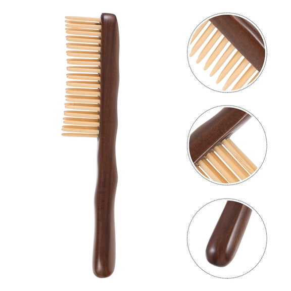 BESTYASH Sandalwood Hair Comb with Double Row Teeth for Gentle Scalp Massage and Detangling