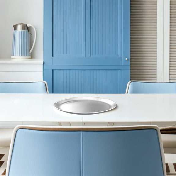 BESTYASH Food Grade Stainless Steel Pizza Plate with Smooth Polished Edges - and for Serving