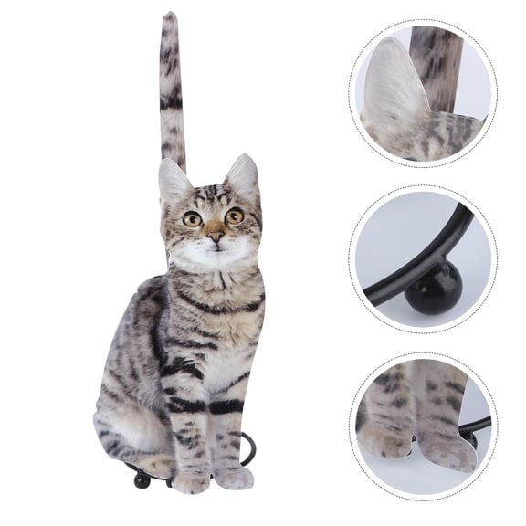 BESTYASH 1Pc Dark Grey Cat Shape Roll Paper Organizer with Tissue Storage Rack