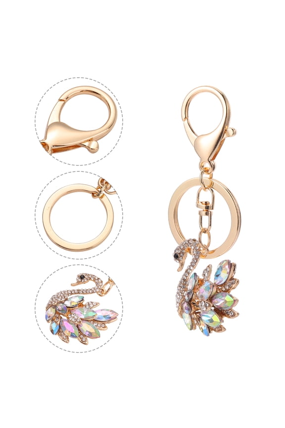 1Pc Elegant Swan Keychain Featuring Camouflage Plastic Design