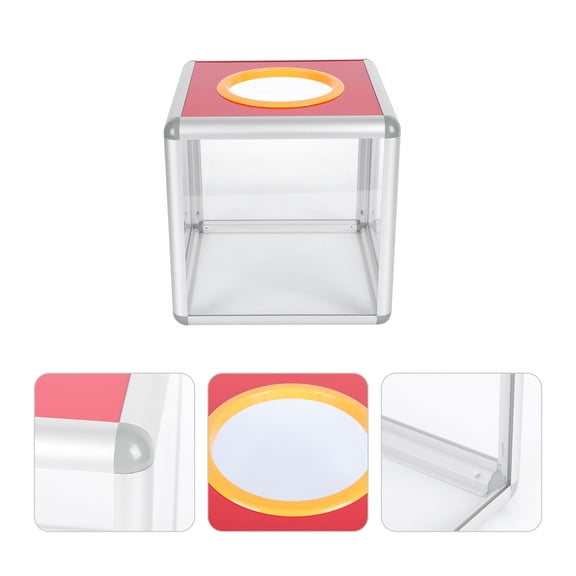 BESTYASH 1Pc Transparent Votes Collection Box with Lock for Fundraising Mail Storage and Suggestion Letters