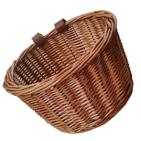 BESTYASH 1Pc Waterproof Wicker Basket for Bike Front Handlebar with Durable Brown Rattan Material