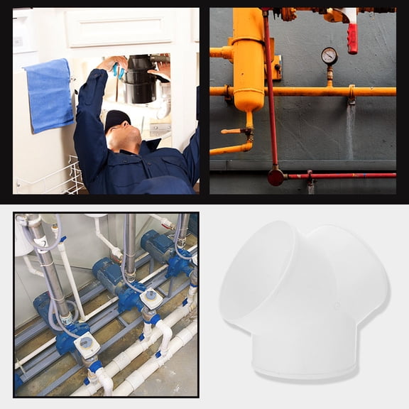 BESTYASH White 3-Way Hose , 1Pc ABS Material for Fan Ventilation System