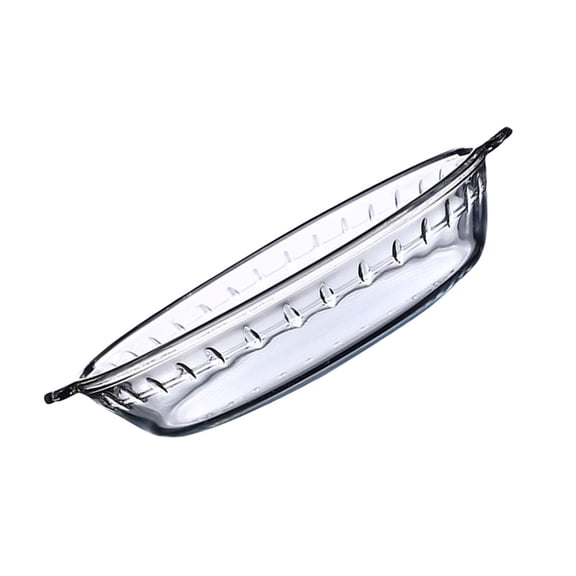BESTYASH 1Pc White Glass Microwave Baking Tray with Handle for Oven and Storage