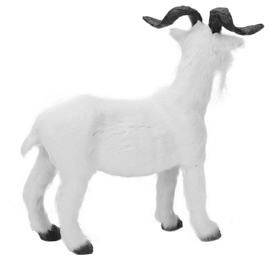 BESTYASH 1Pc White Goat Figurine Craft Realistic Land Animal Model for Natural Visual Decor