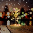 BESTYASH White Artificial Rose Flower in Glass Dome with LED Light ...