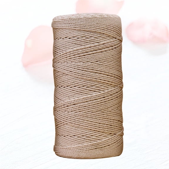 BESTYASH 1Pc Unbleached Beige Cotton Cord for Handmade Macrame Weaving and Decorative Craft Projects