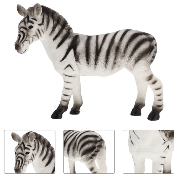 BESTYASH 1Pc Zebra Toy Animal Model White Vinyl Figurine for Imaginative Play and Learning