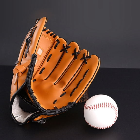 BESTYASH Baseball Glove Brown PU Softball Glove Thickened Sports Use 1 Pc