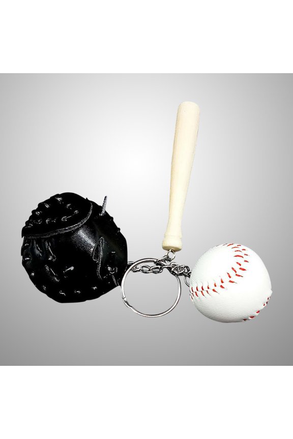 1Pcs Baseball Keychain Metal Sports Theme Key Holder Black for Everyone