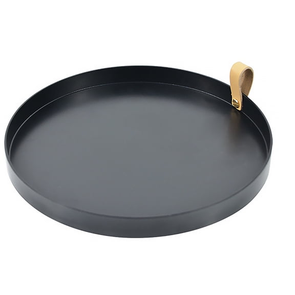 BESTYASH 1Pcs Black PU Storage Plate Makeup Organizer Countertop for Women