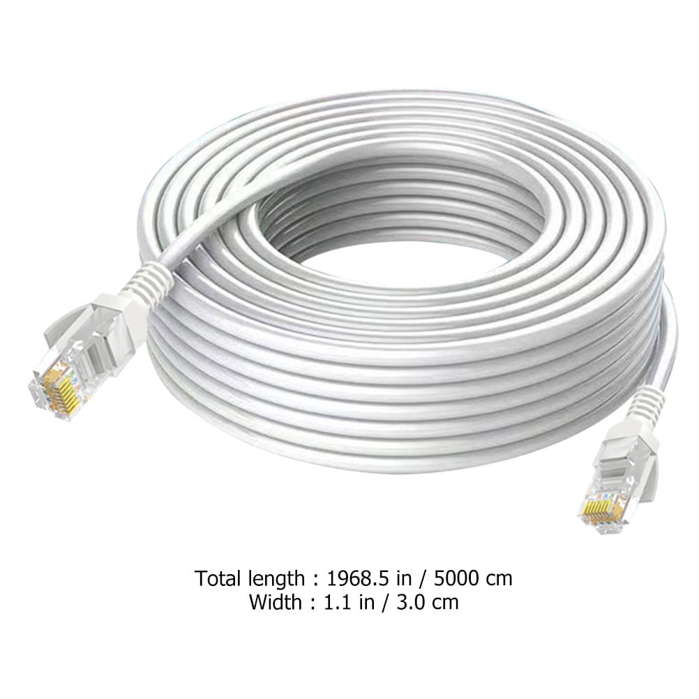 BESTYASH 1-Pack Cat5e Ethernet Network Cable White Copper Wired Internet Cable for Computer Router Back to School Use