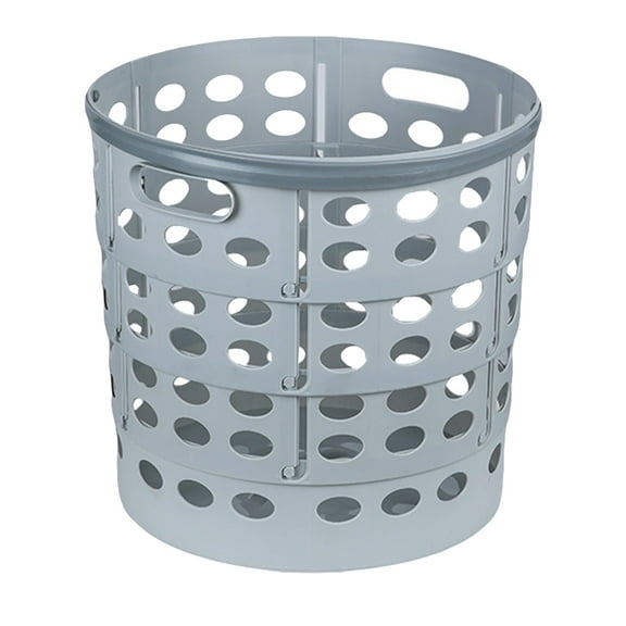 BESTYASH 1Pcs Collapsible Laundry Basket Hamper Grey Hollow Out Design PP Space Saving for Storage Holder
