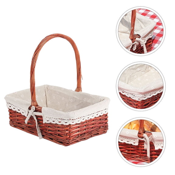 BESTYASH 1Pcs Decorative Rattan Basket for Gifting with Rustic Style