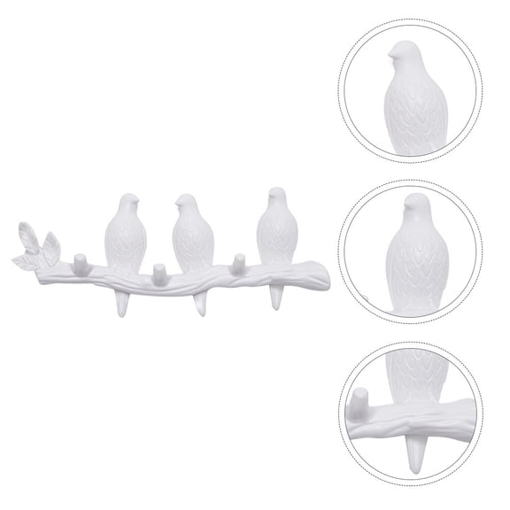 BESTYASH 1Pcs Decorative Small Hooks Bird Shaped Wall Mount Hanger White for Kitchen