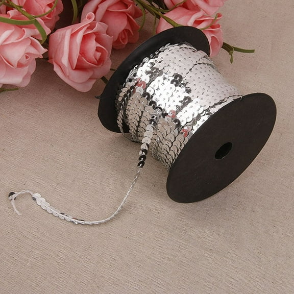 BESTYASH 1Pcs Flat Glitter Sequins Iridescent Sequins for DIY Attire Silver Crafting Material