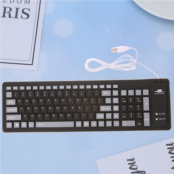 BESTYASH 1Pcs Flexible Foldable Keypad Universal Keyboard Cover Black for Office Computer Keyboard