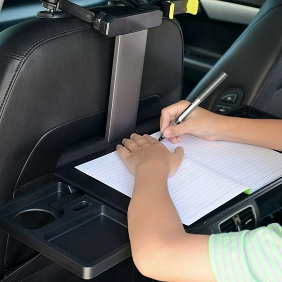BESTYASH 1Pcs Foldable Car Table Board Aluminium Alloy Black Long Distance Driving Back to School