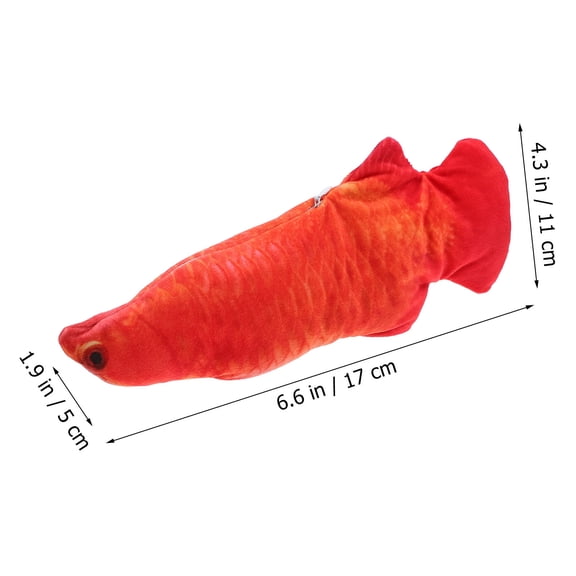 BESTYASH 1Pcs Interactive Fish Toy for Cats Red Short Plush Bonding Time