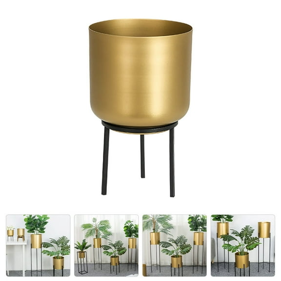 BESTYASH 1Pcs Iron Indoor Floor Vase Golden For Homeowners Flower Decoration