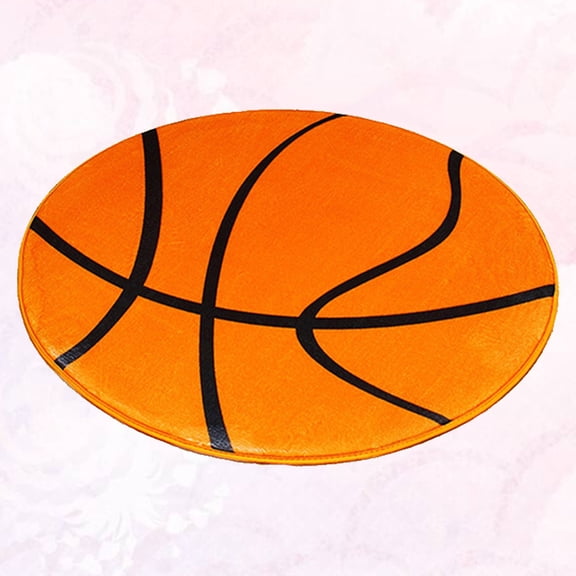 BESTYASH 1Pcs Orange Round Area Carpet Easy to Clean Floor Mat for Bedroom Home Users