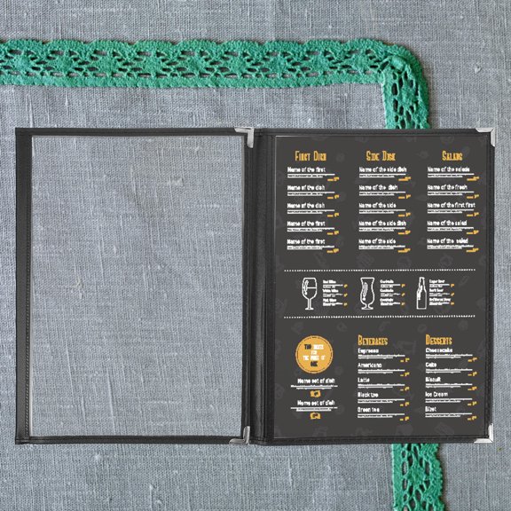 BESTYASH 1Pcs Transparent Menu Sleeve PVC Binder for Restaurant Use and Storage