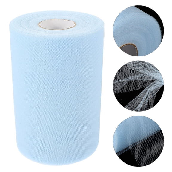 BESTYASH DIY Tulle Ribbon Mesh Material for Crafters in Sky-blue for Wrapping for Parties 1Pcs