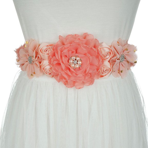 BESTYASH 1Pcs Waist Belt Women Pink Flower Shape Maternity Photos Accessory