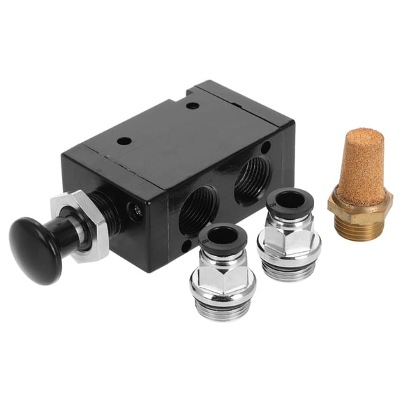 BESTYASH 1Set Manual Pneumatic Valve Aluminum Alloy with Push Pull Lever for Versatile Air Distribution