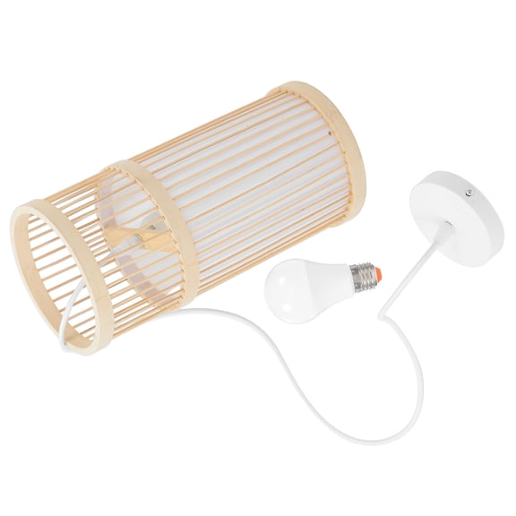 BESTYASH Natural Pendant Lamp Set, Japanese Style Woven Ceiling Light Fixture for Home and Office Lighting