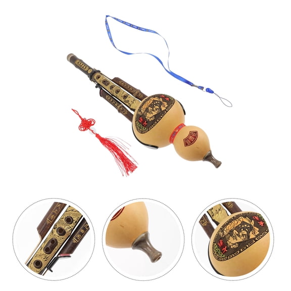 BESTYASH 1Set Beginner Bamboo Hulusi Ethnic Style Chinese Traditional Wind Instrument Multi Color