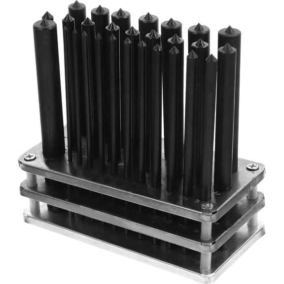 BESTYASH Black Oxide Cylindrical Transfer Punch Set with Base for Mechanical Repairs and Precision Marking Tools