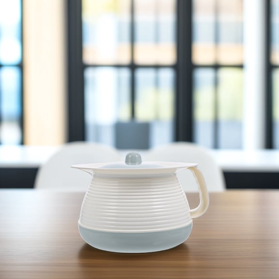 BESTYASH 1Set Blue Plastic Chamber Pot with Lid Portable Covered Spittoon for Home and Hospital Use