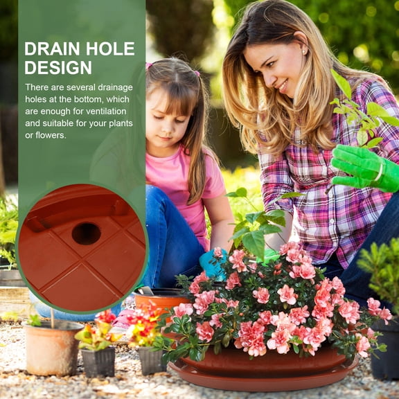 BESTYASH 1Set Breathable Brown Oval Gardening Flower Pot Plastic Planter for Outdoor and Indoor Use