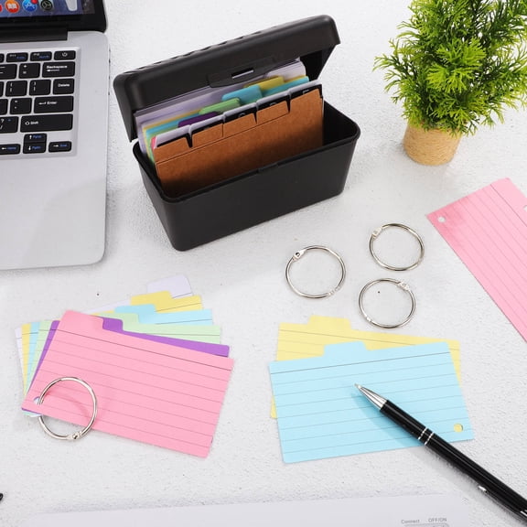 BESTYASH Flashcard Holder Box Card Organizer Black 1 Set