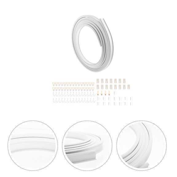 BESTYASH 1Set Ceiling Track Curtains White PVC and Steel Easy Install Curtain Track for Room Dividers