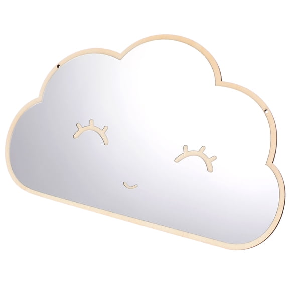 BESTYASH 1Set Cloud Mirror Wall Stickers Decorative for Hallway with Plywood Material