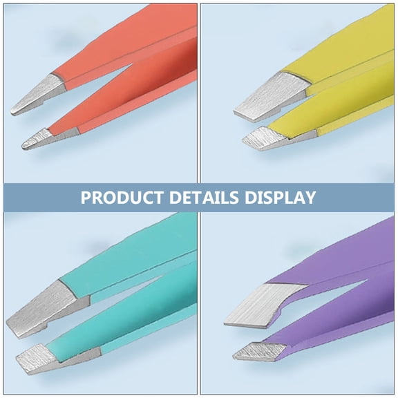 BESTYASH 1Set Compact Assorted Color Eyebrow Scissors and Tweezers Set Durable Non Slip Grip