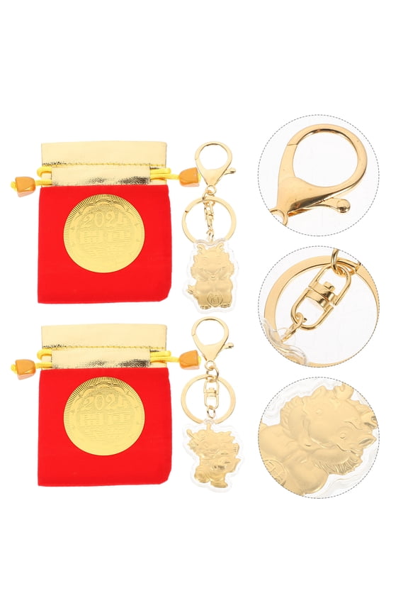1Set Decorative Dragon Key Chain Pendant with Excellent Texture for Bag and Luggage Hanging