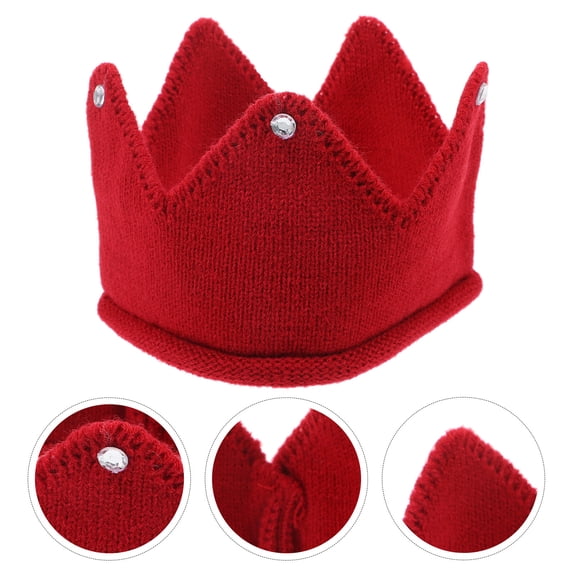 BESTYASH Felt Birthday Crown Decorative Knit Crown Hat for Girls 1Pack
