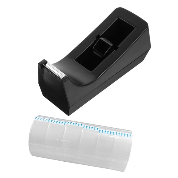 BESTYASH 1Set Desktop Tape Dispenser Black Sturdy Tape Holder for Office Home Multipurpose Use